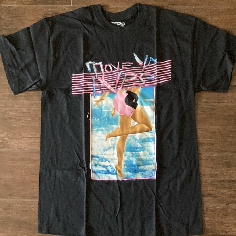 ASAP Ferg “ Move ya hips” Black Graphic T-Shirt with Pink and Blue Design